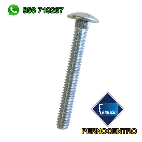 PERNO CABEZA COCHE ZINCADO 1/4&quot; X 3-1/2&quot; C/TUERCA