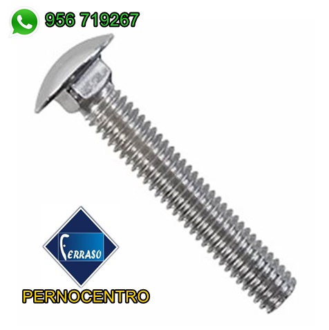 PERNO CABEZA COCHE ZINCADO 1/2&quot; X 6&quot; C/TUERCA 