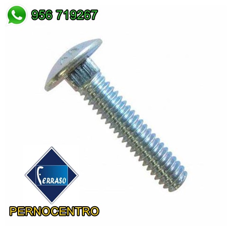 PERNO CABEZA COCHE ZINCADO 1/4&quot; X 2&quot; C/TUERCA